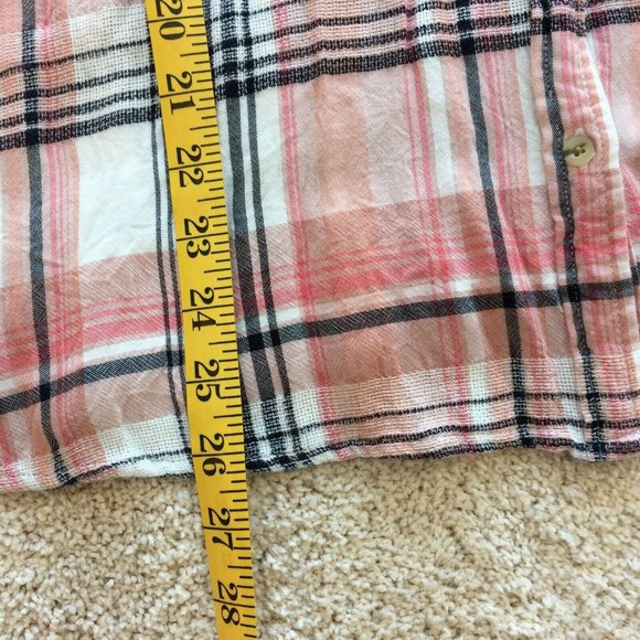 Maurices Shirt Womens Size XXL Tunic Button Up Plaid Pink Black White - Picture 7 of 12
